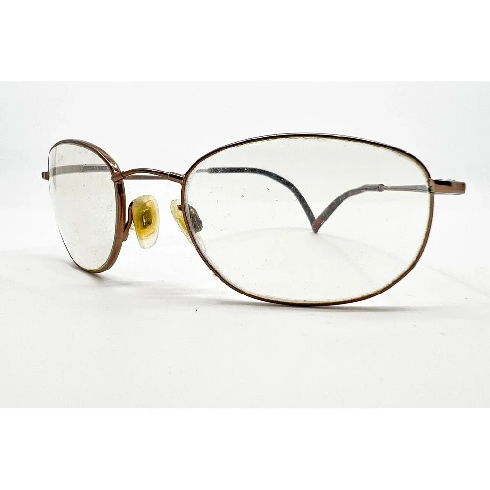 Flexon 600 Eyeglasses Mens Shiny Brown Oval Full Rim 52-18-140